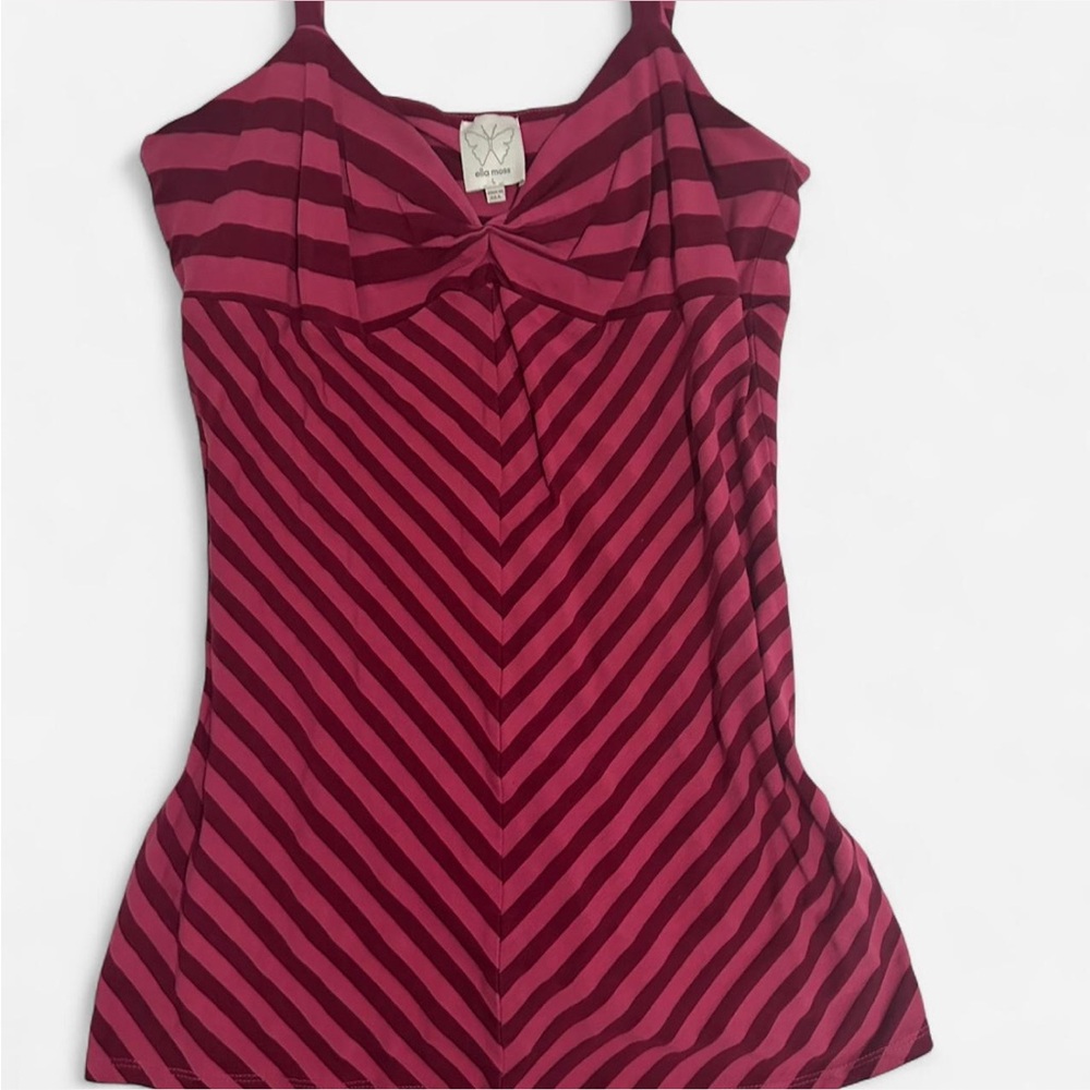 SOLD Ella Moss Pink and Burgundy Striped Top